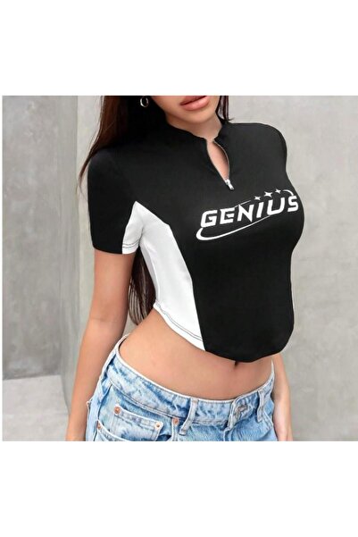 Touz Moda Black Crop - Genius Printed