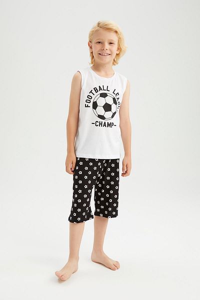 DeFacto Set pijamale capri fără mâneci pentru băieți Y7276a622hs