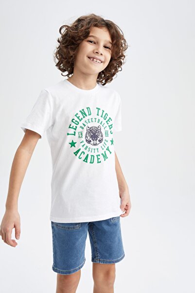 DeFacto Μπλουζάκι με κοντό μανίκι για αγόρι με λαιμόκοψη