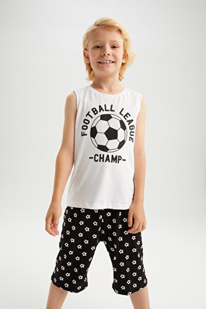 DeFacto Αμάνικο σετ πιτζάμες Capri για αγόρι με στάμπα Y7276a622hs