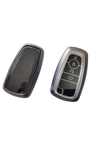 AYCANSTORE Husă Tpu pentru chei Ford cu 4 BUTOANE (gri antracit metalic)