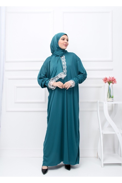 Kutay Collection Kendinden Başörtülü Kadın Namaz Elbisesi