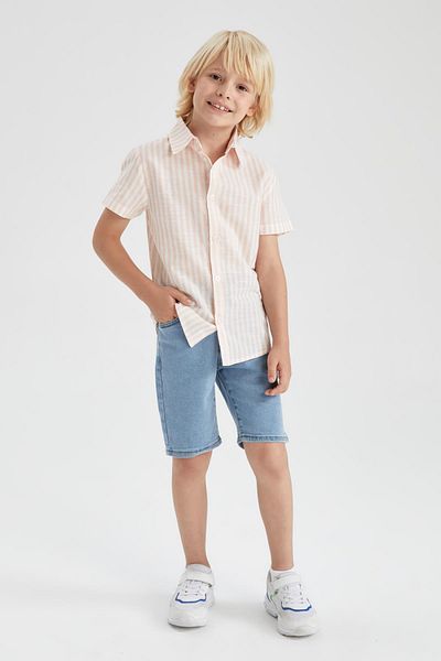 DeFacto Boy's Short Sleeve Striped Shirt Z0013a622hs