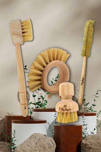 Ma'Vessa 4-Piece Natural Multi-Purpose Vegan Kitchen Cleaning Set