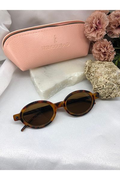 Di Caprio Hary Retro Handles Two Colors Leopard Women's Sunglasses