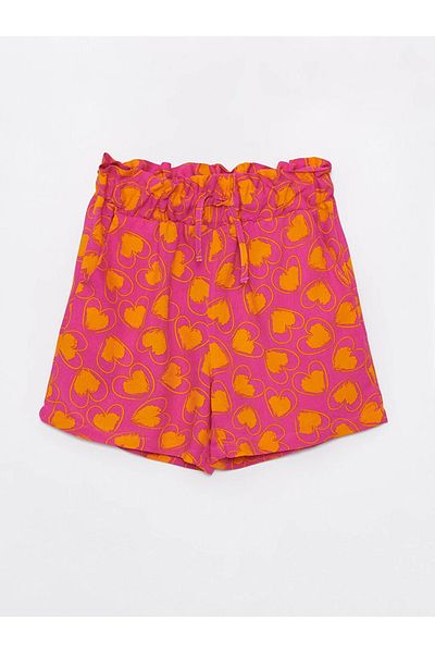 LC Waikiki Pantaloni scurți pentru fete cu model, cu talie elastică