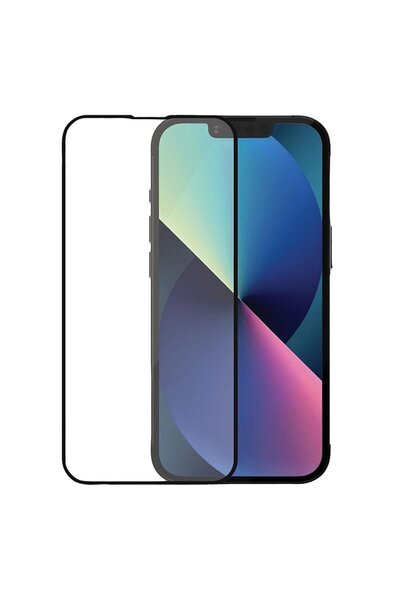 TechnoZone Iphone 13 ve 13 Pro Uyumlu Tam Kaplayan Çerçeveli Kırılmaz Temperl...