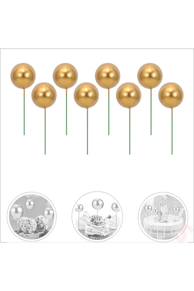 Süsle Baby Party Çubuklu SüSLeme Topu, 3cm x 8 adet - Altın