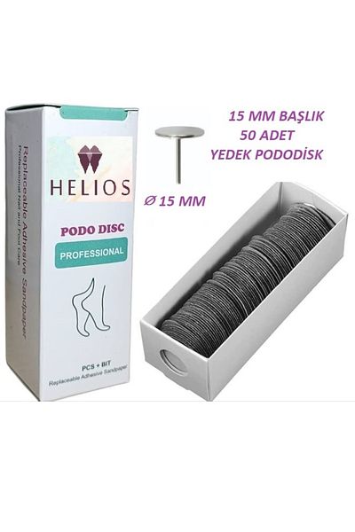 Helios 15 mm Pedicure Disc Pododisk Sandings 1 Piece of Head 50 Pieces of Sanding