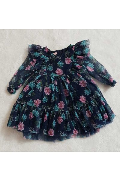 Retro Women Rochie de seara de zi de nastere din sifon cu modele florale pentru fete Rochie de printesa eleganta de zi cu zi
