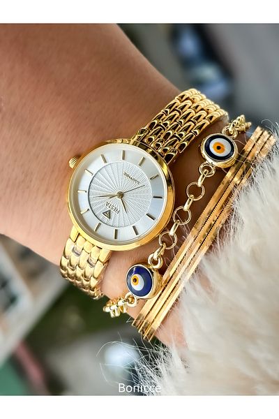 Fiesta 2-year-old Gold Yellow Steel Cord Bridal, Engagement, Wedding Small Case Daisy Wristwatch