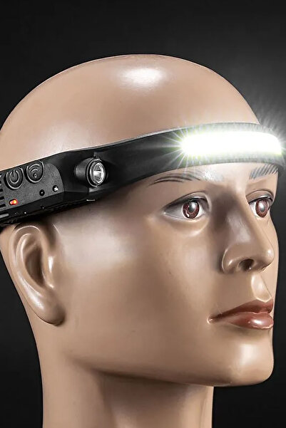 TechnoStation Kafa Feneri Teknoloıji Sensörlü Kafa Lambası Tepe Işığı Ultra E...