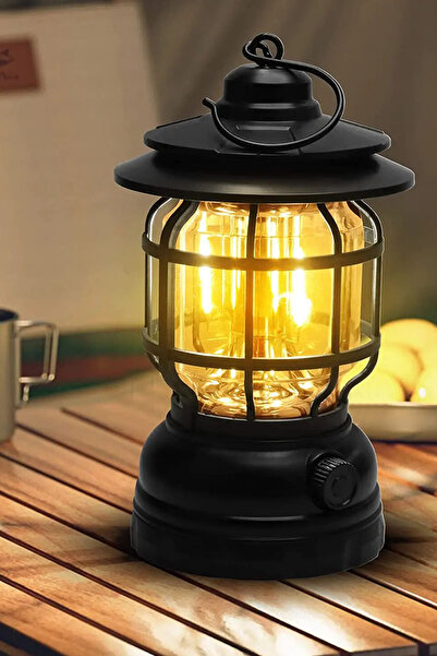 Genel Markalar Dekoratif Kamp Lambası Ledli Beyaz Işıklı El Feneri Işıldak Şa...