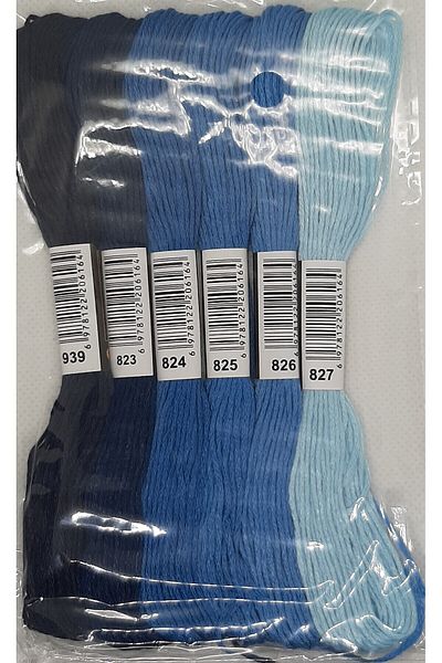 ALMİŞ 6 Pieces Muline Cross 8 Meters 6 Layers Different Colors Cross Stitch Embroidery Rococo Thread 939 827
