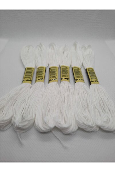 ALMİŞ 6 τμχ Μονόχρωμο βραχιόλι Ατεμίνης Σταυροβελονιά Βραζιλίας Κέντημα Σπάνιο Λευκό