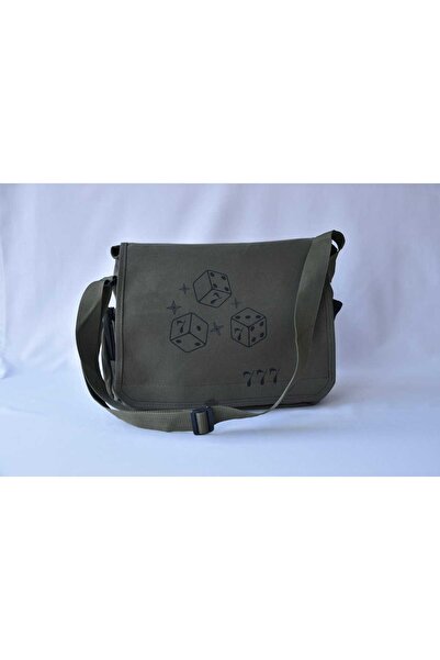 DENİKK Сумка-поштаря з принтом / Сумка з регульованим ременем і кишенями на блискавці