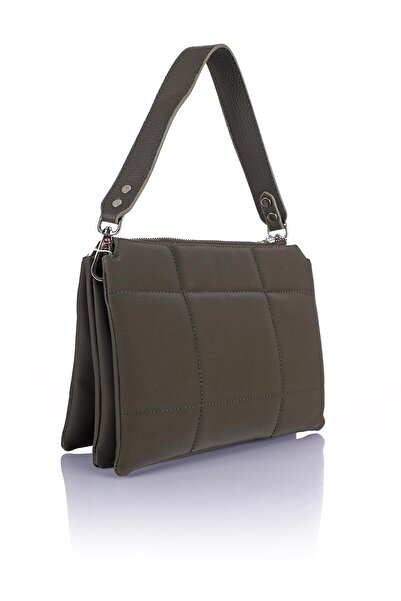 Getcho Ceyn Women's Khaki Adjustable Strap Hand and Crossbody Bag – Large Volume, Modern and Multi-Compartment Model