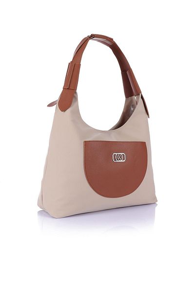Getcho Herlina Beige Tan Women's Daily Shoulder Bag Stylish Model Large Volume Useful Zipper Bag