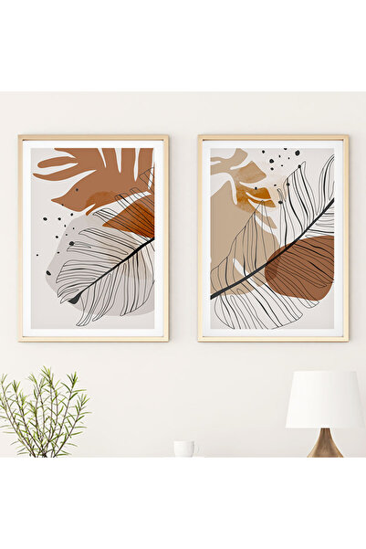 huhuli طقم لوحات حديثة بإطار خشبي huhu36