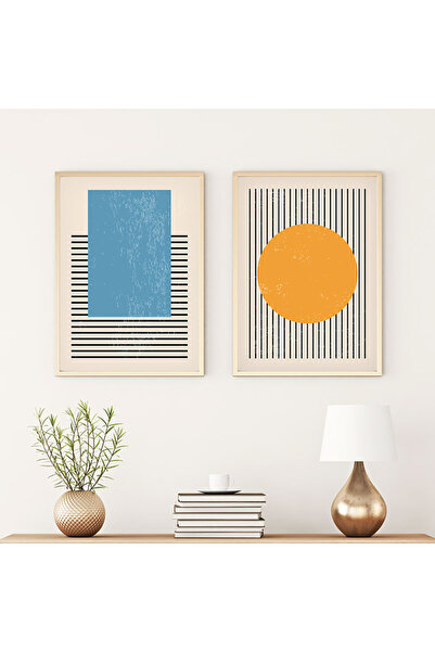 huhuli Set de pictură modernă cu ramă din lemn huhu1