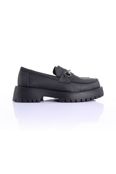 London Черни дамски мокасини обувки Verner Buckle
