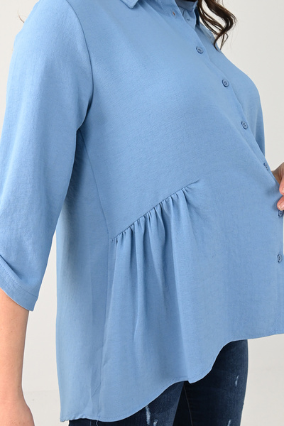 Koza Butik Cămașă de damă, mărime mare, detaliată cu volan, 1720-24