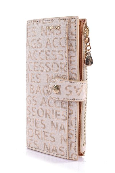 Getcho Delmare Monogram Women's Wallet with Zipper and Snap Fastener
