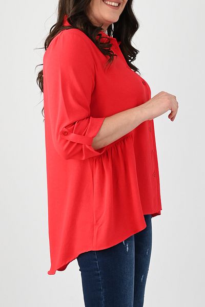 Koza Butik Women's Large Size Frill Detailed Shirt 1720-24