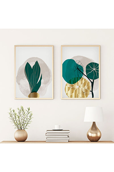 huhuli طقم لوحات حديثة بإطار خشبي huhu68