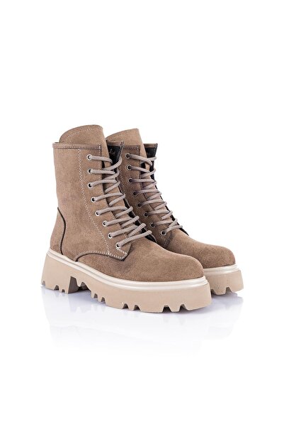 Getcho Sango Kadın Bağcık Detaylı Süet Vizon Bot