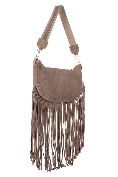 Getcho Burton Women's Genuine Leather Tassel Detailed Shoulder Bag