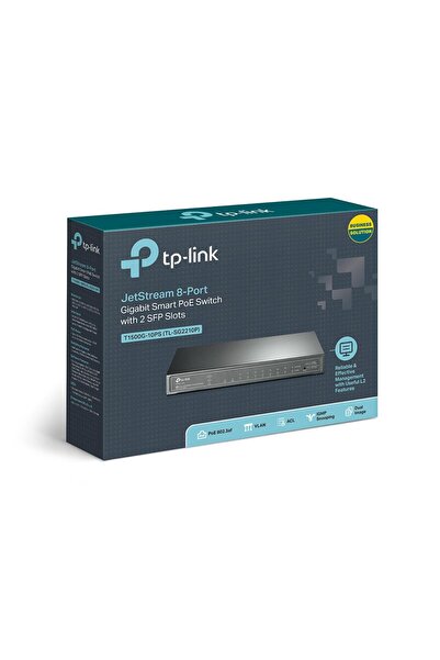 TP-LINK Tl-sg2210p (T1500G-10PS) 8 Port Poe (53W) Gigabit 2xsfp Smart Switch