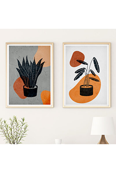 huhuli طقم لوحات حديثة بإطار خشبي huhu49