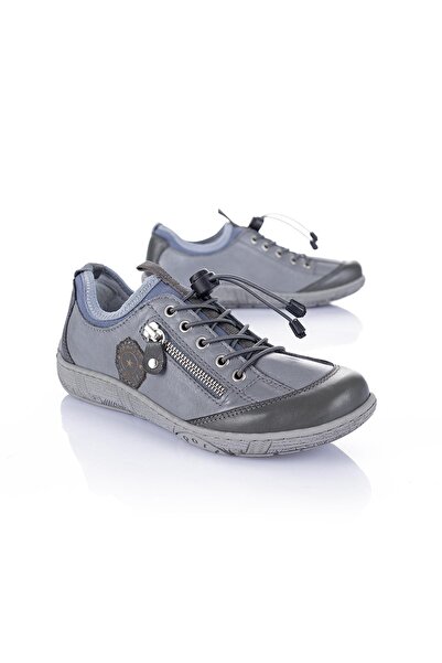 Getcho Γυναικεία παπούτσια Lonat από γνήσιο δέρμα σε γκρι casual