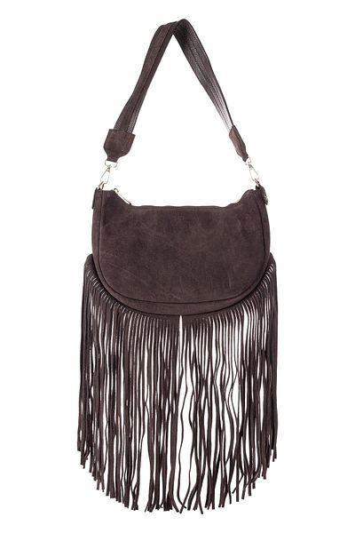 Getcho Burton Women's Genuine Leather Tassel Detailed Shoulder Bag