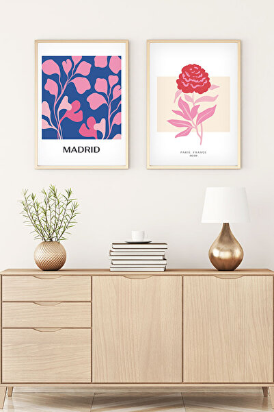 huhuli Set de pictură modernă cu ramă din lemn huhu175