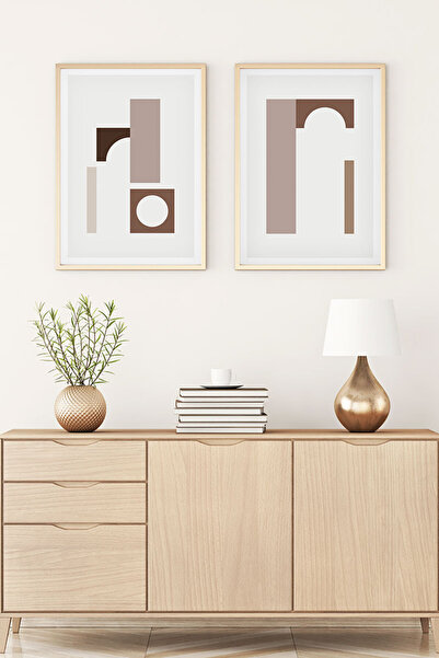 huhuli Ahşap Çerçeveli Modern tablo Seti huhu110