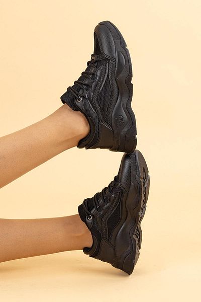 Getcho Lasse Women's Black Casual Sneakers