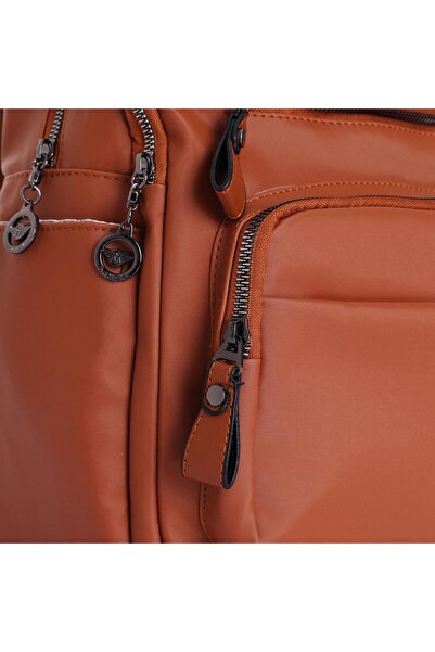 Getcho Gregory Satin Women's Tan Backpack – Waterproof, Multi-Compartment and Stylish Daily Use Model