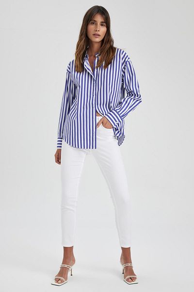 DeFacto Rebeca Slim Fit Ψηλόμεσο Παντελόνι Gabardine M0649az23sm