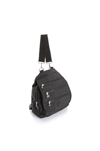 Getcho Paren Women's Waterproof Crinkle Black Women's Backpack with Replacement Shoulder Strap Suitable for Daily Use