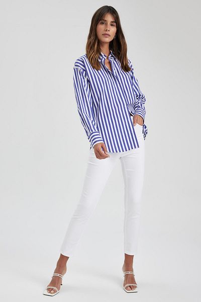 DeFacto Rebeca Slim Fit Ψηλόμεσο Παντελόνι Gabardine M0649az23sm