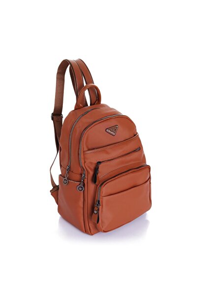 Getcho Gregory Satin Women's Tan Backpack – Waterproof, Multi-Compartment and Stylish Daily Use Model