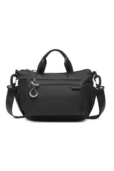 Getcho Sacha Black Waterproof Crossbody and Shoulder Bag Lightweight Fabric Structure Sports Combination Unisex Handbag
