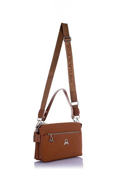 Getcho Tlea Kadın Taba Çift Bölmeli Omuz Çantası Fermuarlı Dış Cep Ayarlanabilir Askı Günlük Kullanım