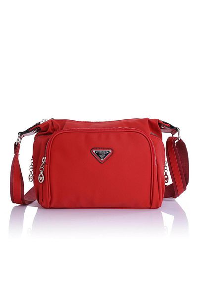 Getcho Erhart Red Women's Crossbody Bag Multi-Eye Zipper Lightweight Structure Stylish Sports Model for Daily Use