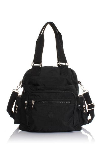 Getcho Galla Black Women's Shoulder Bag Multi-Eye Lightweight Fabric Waterproof Cross Strap for Daily Use