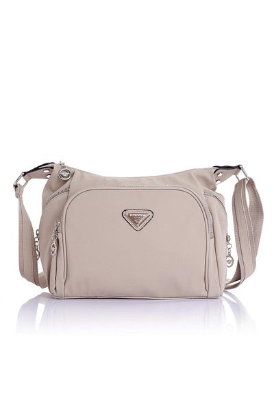 Getcho Erhart Cream Women's Crossbody Bag Multi-Eye Zipper Lightweight Structure Stylish Sports Model for Daily Use