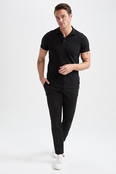 DeFacto Slim Fit Polo Collar Basic Short Sleeve Cotton T-Shirt M6609az23sp
