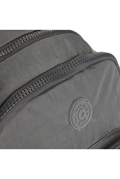 Getcho Nevva Women's Gray Crinkle Fabric Backpack – Waterproof, Multi-Compartment – Stylish, Elegant Daily Bag